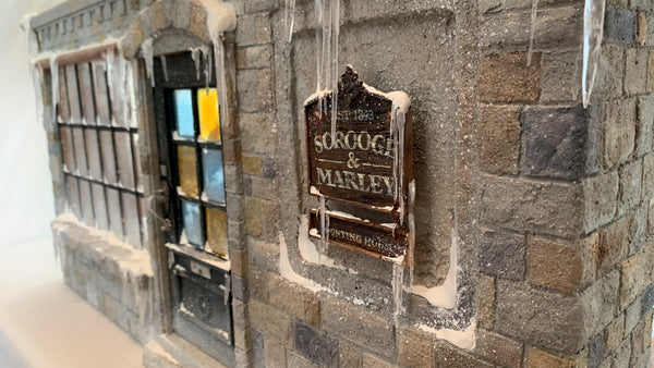 Ebenezer Scrooge and the Counting House - Charity Collectors Fundraising - Bob Cratchit warming his fingers by candle light.-Original Art-kenfolks