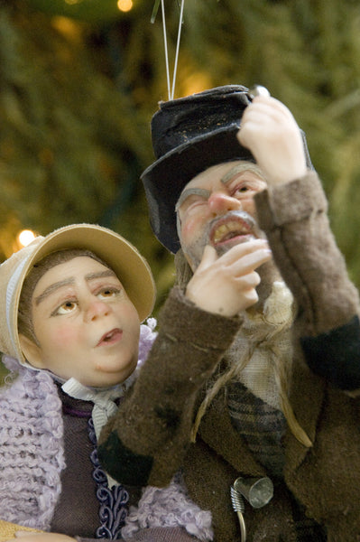 Mrs Dilber & Joe, A Christmas Carol memorable moment. Charles Dickens christmas ornament by Ken Fedoruk-Original Art-kenfolks