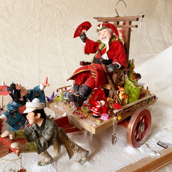 Santa Kuro Christmas Caravan-Original Art-kenfolks
