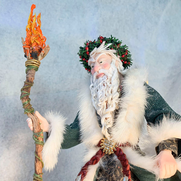 Scrooge and Ghost of Christmas Present - Charles Dickens - A Christmas Carol - Artist Ken Fedoruk - tabletop sculpture-Original Art-kenfolks