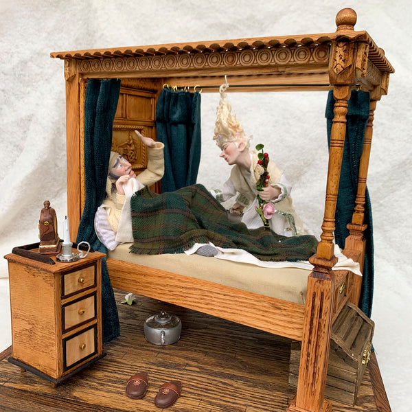 Ebenezer Scrooge and Ghost of Christmas Past-Original Art-kenfolks