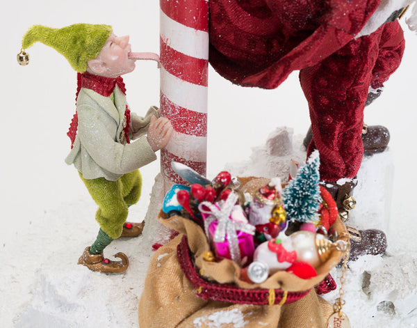 Santa and his elves at the North Pole-Original Art-kenfolks