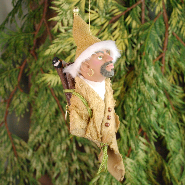 North Pole Elf, Santa's Elf - Hanging Christmas Ornament,-Original Art-kenfolks