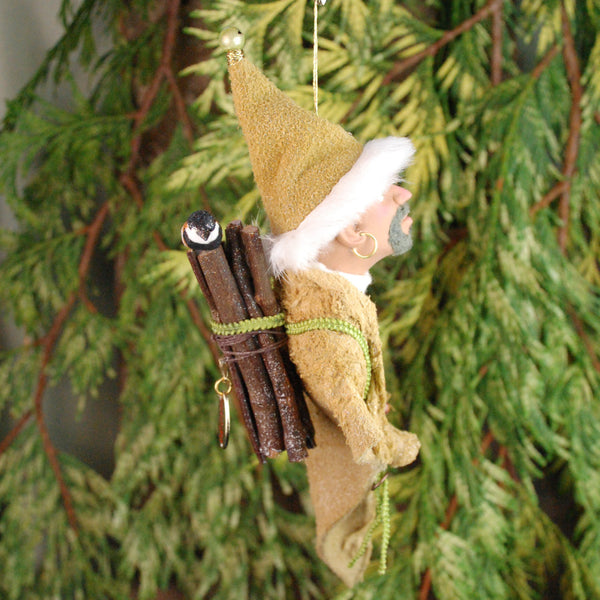 North Pole Elf, Santa's Elf - Hanging Christmas Ornament,-Original Art-kenfolks