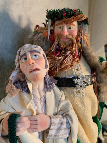 Scrooge and Ghost of Christmas Present - CUSTOM ORDER-Hanging ornament-kenfolks