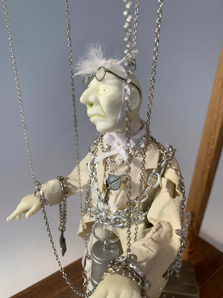 Marley's Ghost - Marionette - Full Figure Christmas Ornament - Scrooge's First Ghost - Charles Dickens A Christmas Carol by Ken Fedoruk (Copy)-Original Art-kenfolks