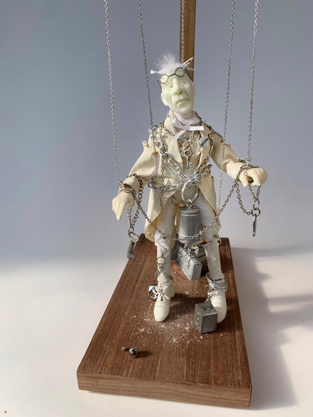 Marley's Ghost - Marionette - Full Figure Christmas Ornament - Scrooge's First Ghost - Charles Dickens A Christmas Carol by Ken Fedoruk (Copy)-Original Art-kenfolks