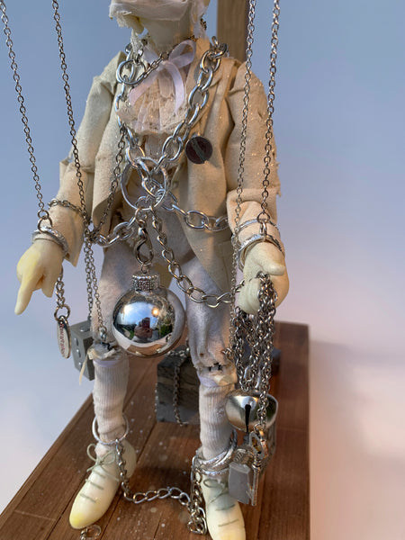 Marley's Ghost - Marionette - Full Figure Christmas Ornament - Scrooge's First Ghost - Charles Dickens A Christmas Carol by Ken Fedoruk-Original Art-kenfolks