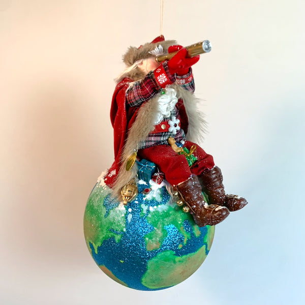 Santa Christmas Decoration - North Pole looking through the spyglass - Collect Santa's by Kenfolks-Limited Edition-kenfolks