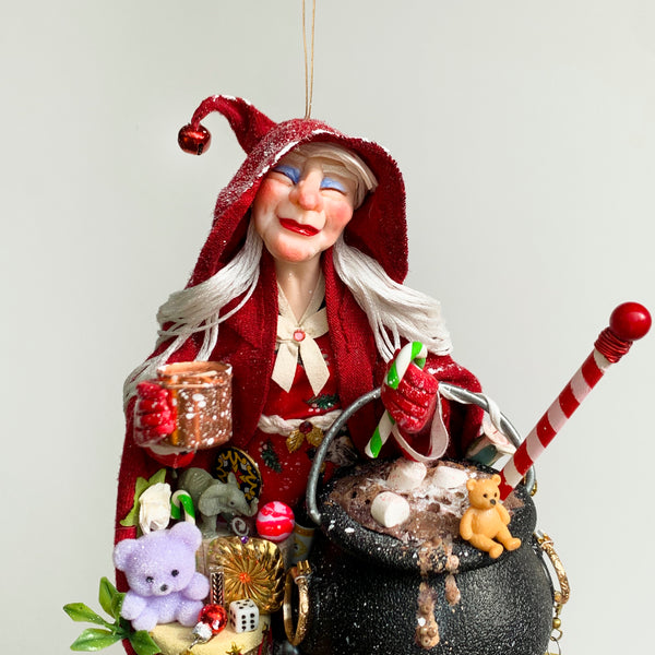 La Befana - Italian Santa - Good Christmas Witch delivers gifts to children - Christmas Kitchen Witch - Handmade limited edition Ken Fedoruk-Limited Edition-kenfolks