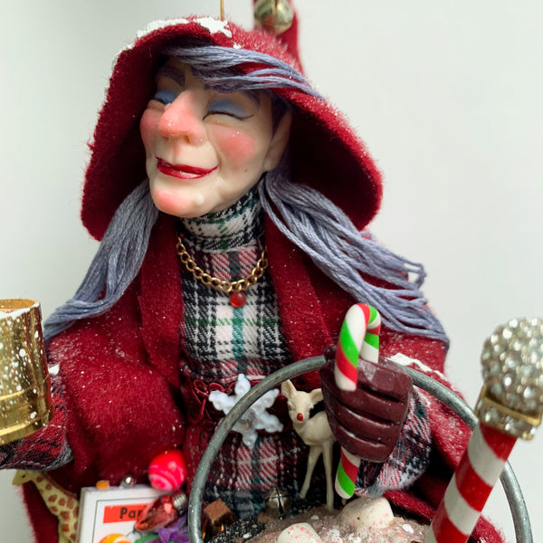 La Befana - Italian Santa - Good Christmas Witch delivers gifts to children - Christmas Kitchen Witch - Handmade limited edition Ken Fedoruk-Limited Edition-kenfolks