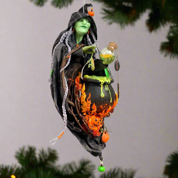 Halloween Witch with a bubbling cauldron - Hanging Ornament - Halloween decoration-Limited Edition-kenfolks