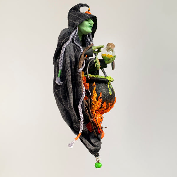 Halloween Witch with a bubbling cauldron - Hanging Ornament - Halloween decoration-Limited Edition-kenfolks