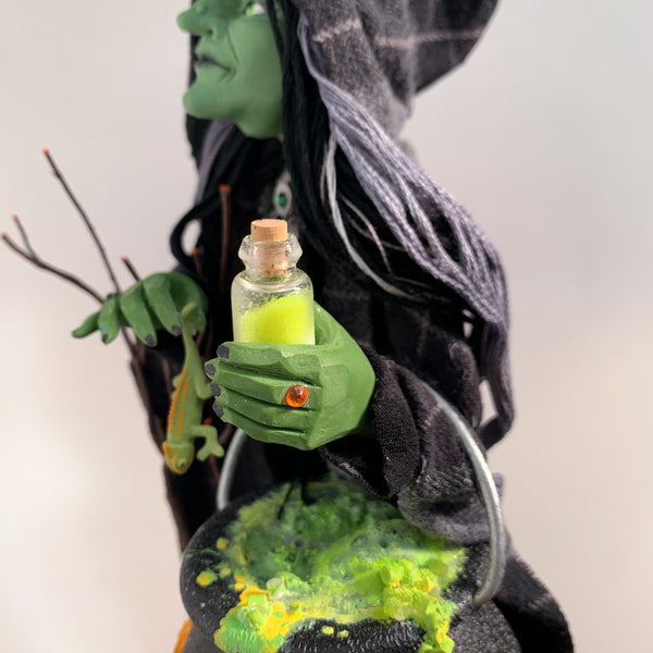 Halloween Witch with a bubbling cauldron - Hanging Christmas Ornament - Halloween decoration-Limited Edition-kenfolks