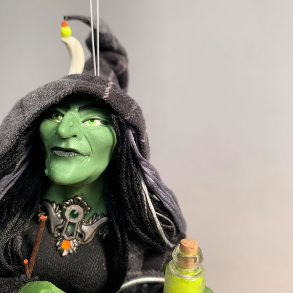 Halloween Witch with a bubbling cauldron - Hanging Christmas Ornament - Halloween decoration-Limited Edition-kenfolks