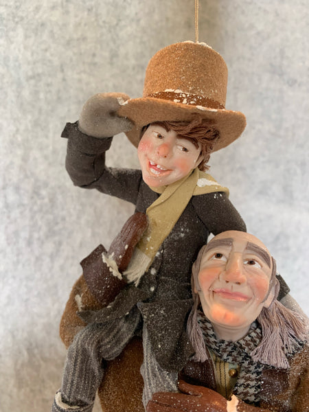 Scrooge is a new man carrying Tiny Tim on his shoulder-kenfolks
