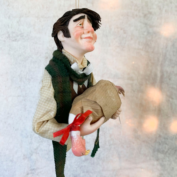 Bob Cratchet with Christmas turkey - Hanging Ornament - A Christmas Carol-Limited Edition-kenfolks