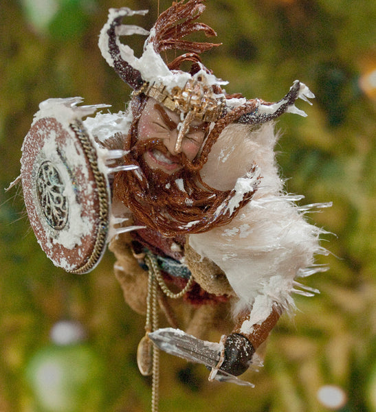 Viking Snowstorm - History comes to life. a spectacular handmade Original sculpture. Hanging Christmas Ornament or Collectable Artwork by Ken Fedoruk Active-Original Art-kenfolks