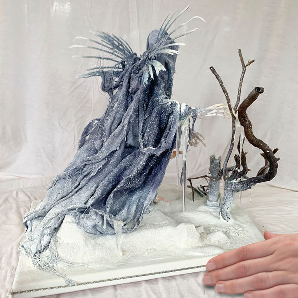 Scrooge and Ghost of Christmas Future - table top display sculpture - Charles Dickens - A Christmas Carol - Artist Ken Fedoruk-Original Art-kenfolks