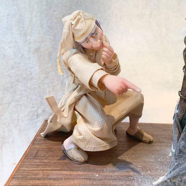 Scrooge and Ghost of Christmas Present - Charles Dickens - A Christmas Carol - Artist Ken Fedoruk - tabletop sculpture-Original Art-kenfolks