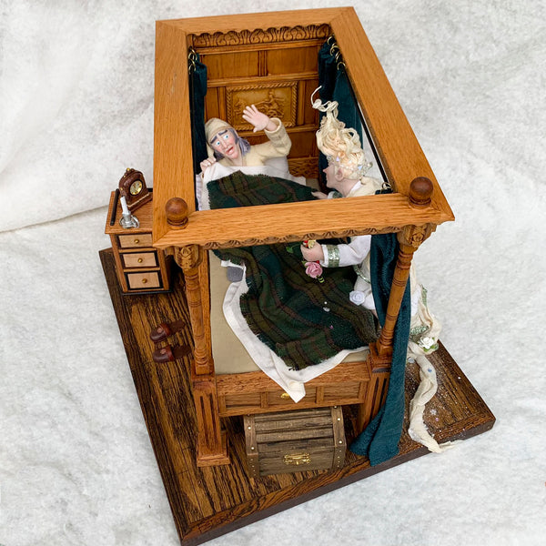 Ebenezer Scrooge and Ghost of Christmas Past-Original Art-kenfolks