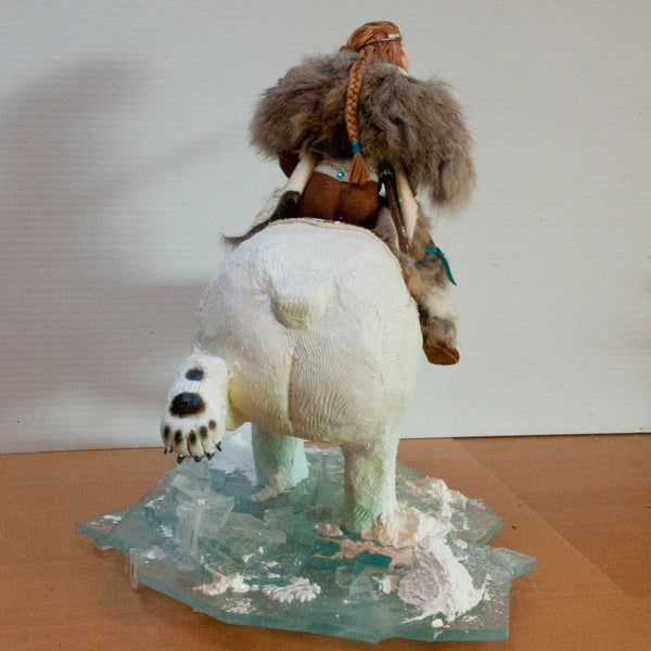 Snow Queen - Arctic Warriors, Female Norse warrior riding a Polar Bear-Original Art-kenfolks