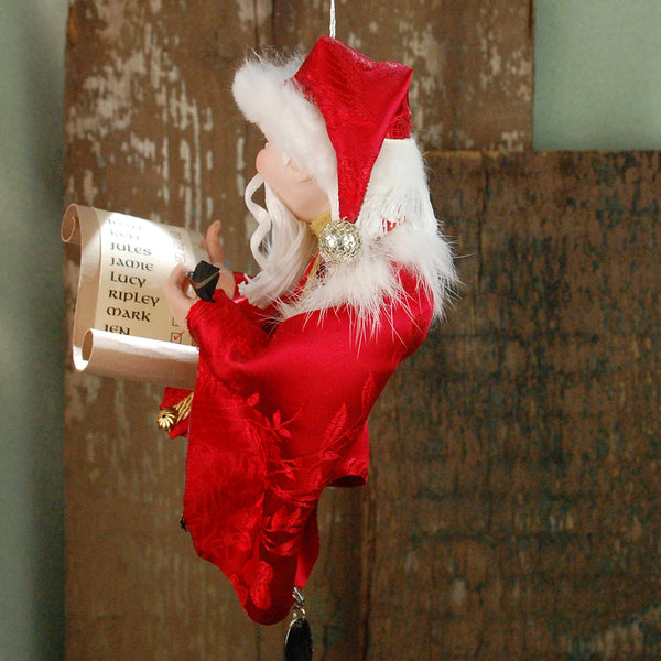 Santa Claus - checking his naughty or nice list Hanging Ornament - Personalized-Limited Edition-kenfolks