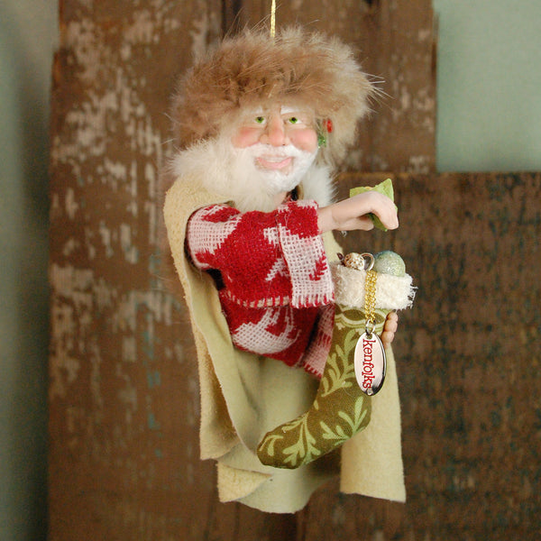 Santa Claus - short white beard and Davey Crocket hat-Limited Edition-kenfolks