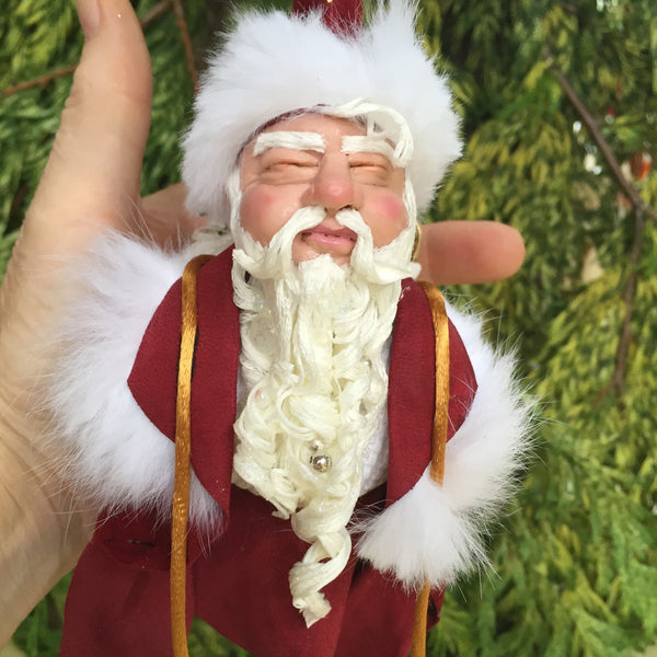 Santa Claus hanging christmas tree ornament - indoor decoration for the tree - Santa with his sac of toys - collectable christmas-Limited Edition-kenfolks