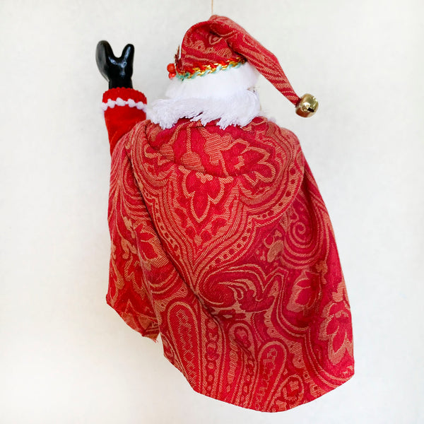 Santa Claus - With a stripped sac full of toys. Handmade Christmas collectable 1-Limited Edition-kenfolks