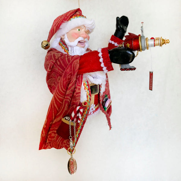 Santa Claus - With a stripped sac full of toys. Handmade Christmas collectable 1-Limited Edition-kenfolks