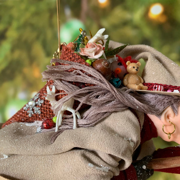 La Befana Italian Santa Claus - Italian folklore - Buona Befana - Flying witch with basket full of presents-Limited Edition-kenfolks