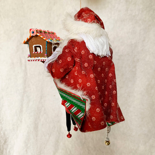Santa decorating a Gingerbread House - Hanging Ornament - Christmas Collectable-Limited Edition-kenfolks