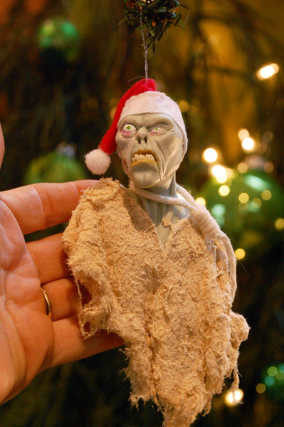 Zombie elf with mouth stitched shut - Walking Dead - Creepy collection of ornaments. Handmade Christmas-Limited Edition-kenfolks