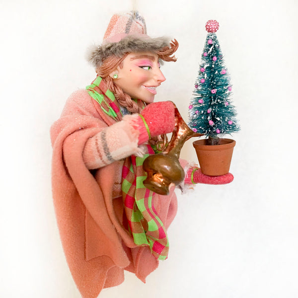 Christmas Elves watering a Christmas Tree - Hanging ornament-Limited Edition-kenfolks