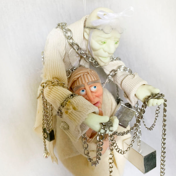 Scrooge & Marley's Ghost - Christmas Decoration - Charles Dickens Character Collectable - Handmade Sculpture-Limited Edition-kenfolks