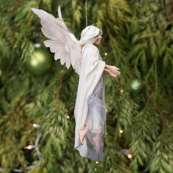 Treetop Angel with feather wings Handmade Christmas-Limited Edition-kenfolks