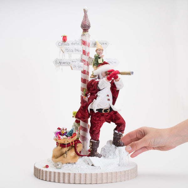 Santa and his elves at the North Pole-Original Art-kenfolks
