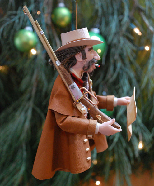 Cowboy themed art, old west american famous lawman Emmett Jackson Goodbody, Cowboy Hanging ornament, Christmas Art by Cdn artist Ken Fedoruk-Limited Edition-kenfolks