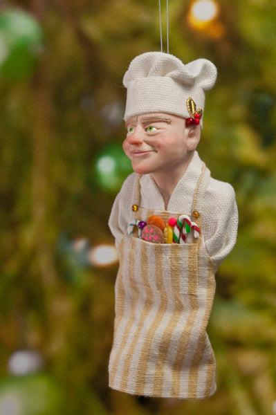 Chef Decoration Christmas - North Pole Elf - delightful gift for the chef - Cooking Apron with a Pocket full of Candy Canes-Limited Edition-kenfolks