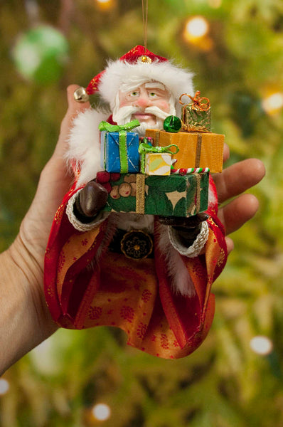 Santa Christmas Decoration - Santa with Christmas Presents - Hand wrapped gifts - Beautiful Santa - Perfect center piece on Christmas Table-Limited Edition-kenfolks